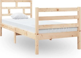 vidaXL Cadru de pat mic single, 75x190 cm, lemn masiv