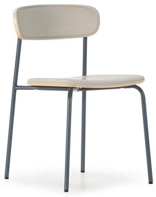 Scaune de dining bej stivuibile 2 buc. tapițate Saula – Marckeric