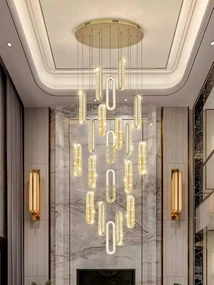 Candelabru Cristal,15 Leduri, Metal, 351W, Auriu