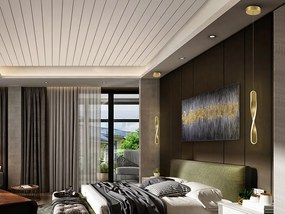 Lustra/Pendul LED design modern Twist auriu