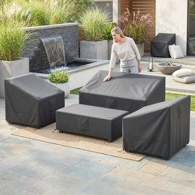 Outsunny Huse pentru Mobilier de Grădină 4 Piese, Impermeabile, Negru | Aosom Romania