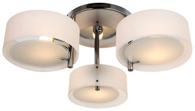 Lustră pendul Homcom 3-spot modern E27 lustră suspendată lampă pentru sufragerie, bucătărie Ø64 x 20 cm Alb Fără becuri | Aosom Romania