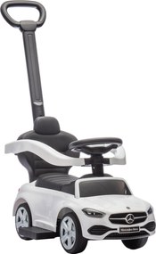 AIYAPLAY Mașină de Călărit pentru Copii 1-3 Ani Convertibilă în Cărucior cu Licență Mercedes, 91x40x83 cm, Alb | Aosom Romania