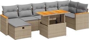 vidaXL Set canapele de grădină cu perne, 5 piese, bej, poliratan