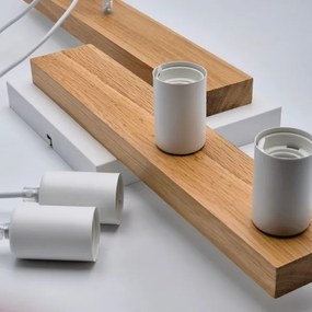 Lustră pe cablu CORTINA 4xE27/15W/230V alb/stejar