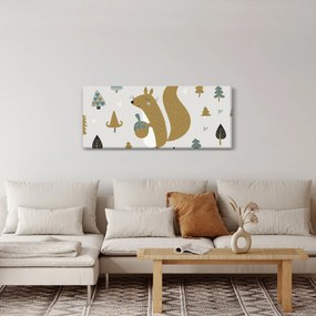 Tablou - Veveriță cu o nucă (120x50 cm)