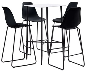 279973 vidaXL Set mobilier de bar, 5 piese, negru, plastic