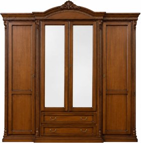 Dulap lemn masiv Briston 4 usi 2 sertare: L 241 x A 68 x H 233 cm