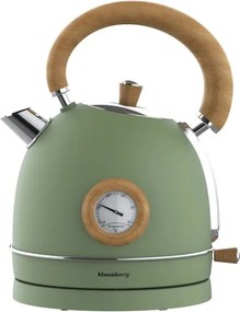 Ceainic electric Klausberg KB 9008, 2200 W, 1,8 l, Baza rotativa la 360°, Indicator de nivel al apei, Termometru, Verde