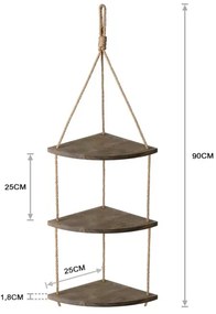 Etajeră de perete suspendată 90x25 cm maro