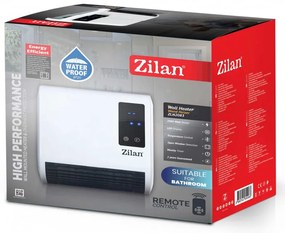 Convector de perete Zilan ZLN-2083, 2000W, 10-49°C, Telecomanda, LED, Timer, IP21, Alb
