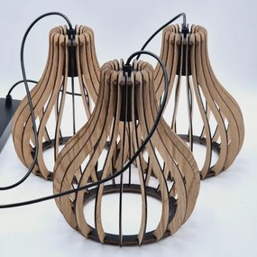 Lustră pe cablu TUCCI 3xE27/15W/230V stejar/negru