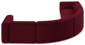 Colțar burgundy cu tapițerie din catifea Ekahi – Makamii