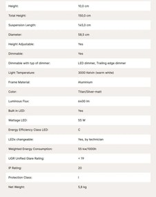 Lustra LED suspendata/aplicata SPACE D-60cm