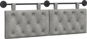 vidaXL Cap de pat suspendat Gri deschis 150 x 55 x 7 cm Catifea