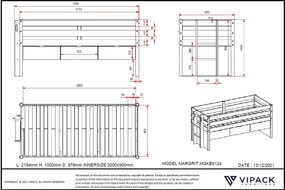 Set MARGRIT format dintr-un Pat copii cabină (90 x 200 cm) cu 3 sertare și un sertar de Pat copii.