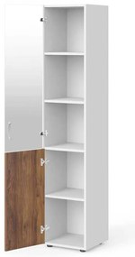 Dulap înalt Manager 39,9 x 42,2 x 196,5 cm, stânga, nuca warmia / alb