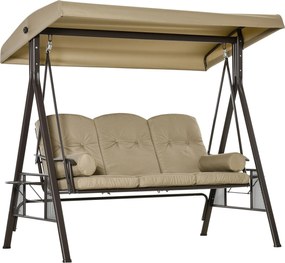 Outsunny 3-sits Hollywoodschaukel pentru gradina cu acoperis si perne confortabile | Aosom Romania