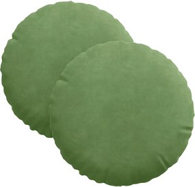 vidaXL Perne de Șezut 2 pcs Verde deschis Ø 40 x 13 cm Catifea