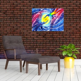 Tablou pe sticlă - Atingere (70x50 cm)