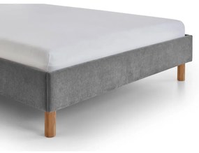 Pat matrimonial gri tapițat fără somieră 140x200 cm Joker – Meise Möbel