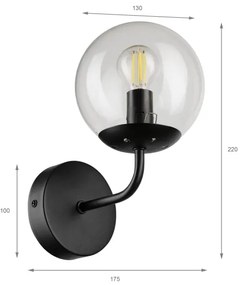 Brilagi - Lampă de perete MALIVA 1xE14/15W/230V negru/transparent