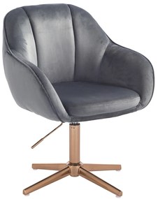 HR2055CROSS Scaun Grafit din Catifea cu Bază Aurie