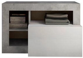 Bancă LENOR, beton, alb/gri