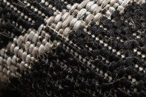 Covor sisal Floorlux 20508 negru si argint Triunghiuri