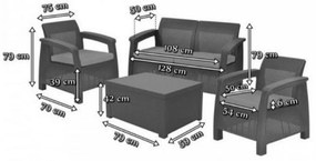 Set de mobilier de grădină Corfu box set, culoare maro, cu perne taupe calde