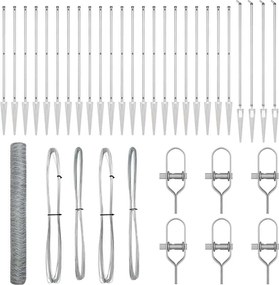 vidaXL Stâlp de gard. Argintiu 50 x 1,4 m (plasă de 50 mm) Oțel