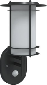 vidaXL Lampă exterioară de perete cu senzor, negru, oțel inoxidabil