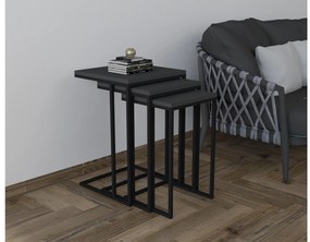 Set 3buc. măsuțe cafea Vudema (negru + antracit) . 1094342