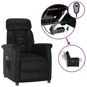 3098348 vidaXL Fotoliu de masaj electric, negru, piele ecologică