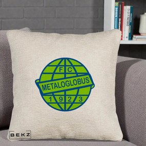 Perna Personalizata FC Metaloglobus Bucuresti 1923 Fotbal, 40x40 cm, Bej Canapea, Husa Detasabila, Perna Inclusa, BEKZ®