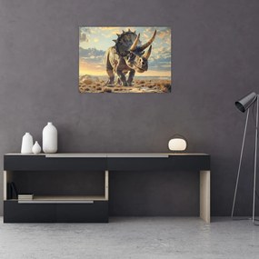 Tablou pe sticlă - Triceratops (70x50 cm)