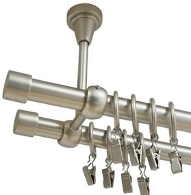 Galerie dubla prindere tavan capacel 19/19 mm crom mat (Alege marime: 180 cm)