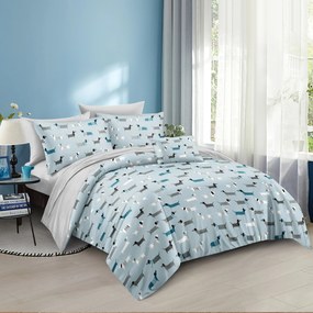 Lenjerie de pat din microfibra albastra, GALLO Dimensiune lenjerie de pat: 70 x 90 cm | 140 x 200 cm
