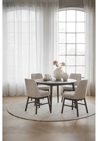 Masă de dining maro închis rotundă extensibilă din lemn masiv de stejar ø 120 cm Tyler – Rowico