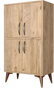 Dulap MDL0202, stejar, PAL melaminat, cu 4 usi, 60x35x109 cm