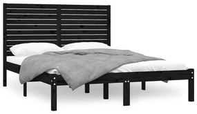3104617 vidaXL Cadru de pat King Size, negru, 150x200 cm, lemn masiv