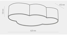 Plafonieră pentru copii CLOUD 4xE27/15W/230V albastru