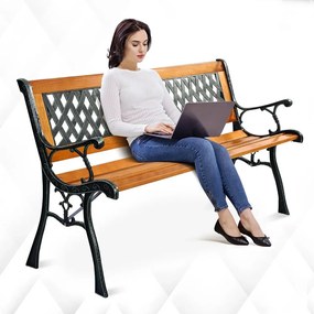 Bancă de grădină cu model rombic