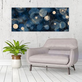 Tablou - Inele Albastru-Aurii (120x50 cm)