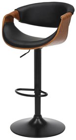 Scaun de bar pivotant ORGANIC nuc/ negru