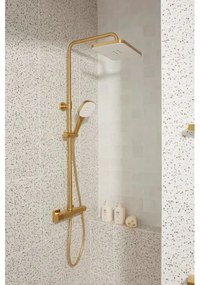 KFA Armatura 5756-910-31 - Set de duș MALAGA cu baterie termostatică, finisaj auriu periat