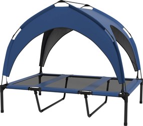 PawHut Pat Înălțat Racoritor pentru Câini, Design Portabil, Ideal pentru Vară, cu Plasă Respirabilă, 106x76x94cm, Albastru Închis | Aosom Romania