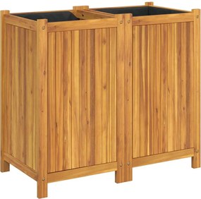 vidaXL Jardinieră de grădină cu căptușeală, 84x42x75 cm, lemn acacia