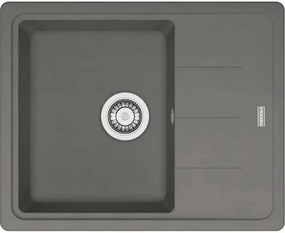 Chiuveta bucatarie compozit Franke Basis 1 cuva cu picurator 62x50 cm reversibila finisaj Stone Grey mat