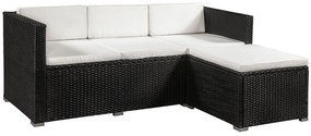 Juskys Set ratan de gradina Punta Cana M - perne negre/crem